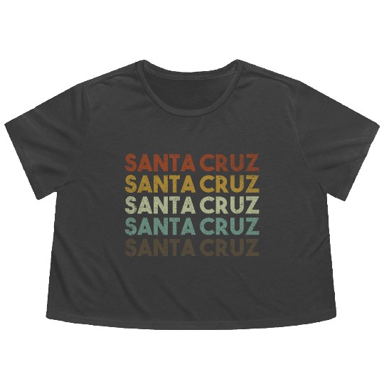 Retro Santa Cruz California Flowy Cropped Tees