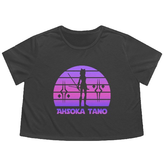 Ahsoka tano - Synthwave Flowy Cropped Tees