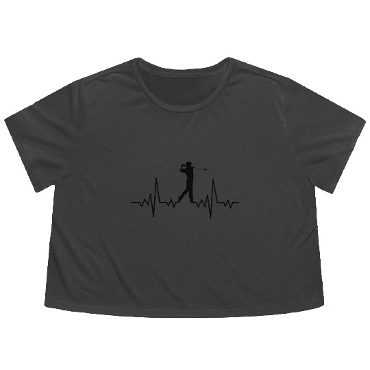 GOLF HEARTBEAT Golfing Clothes Women Men Kids Flowy Cropped Tees