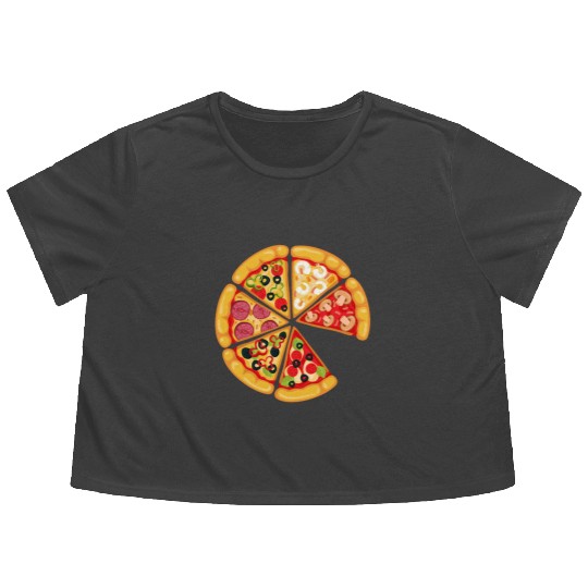 Pizza and Slice Dad and Son Matching Flowy Cropped Tees