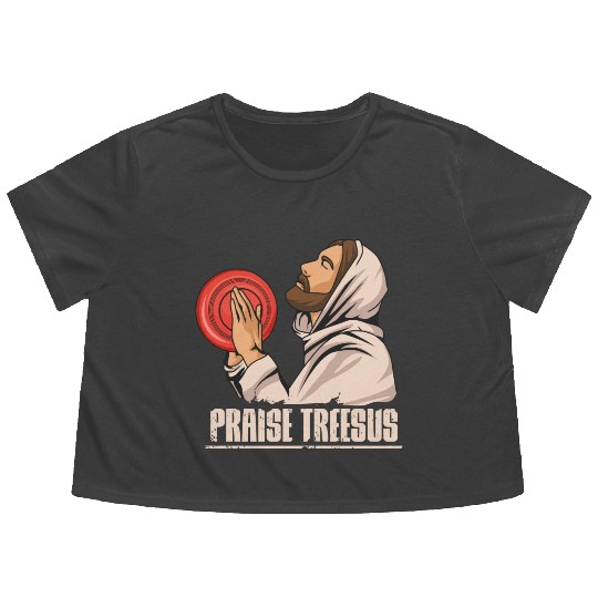 Flying Disc Sport Pun for a Disc Golf Coach Flowy Cropped Tees