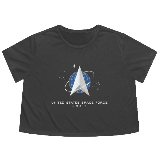 UNITED STATES US SPACE FORCE USSF DELTA FLAG birth Flowy Cropped Tees