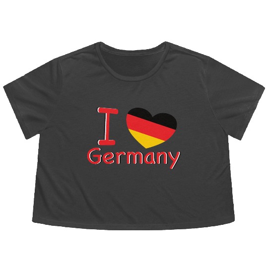 Germany I Love Germany Flowy Cropped Tees