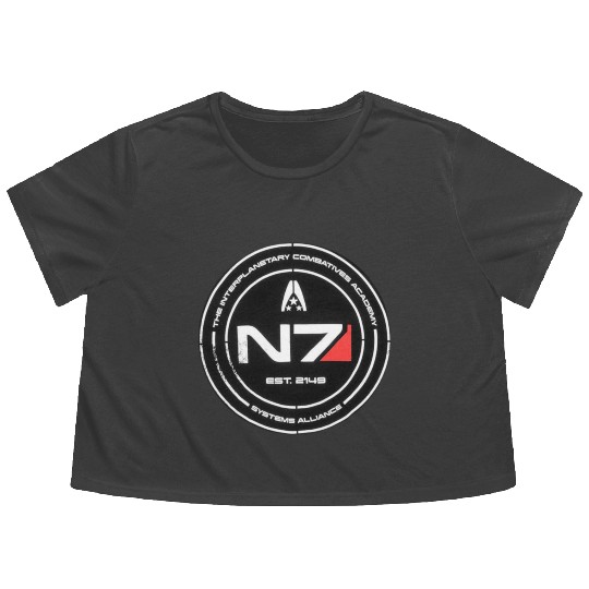 N7 Mass Effect Commander Shepherd Flowy Cropped Tees