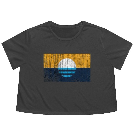 People'S Flag Of Milwaukee Vintage Style Distresse Flowy Cropped Tees