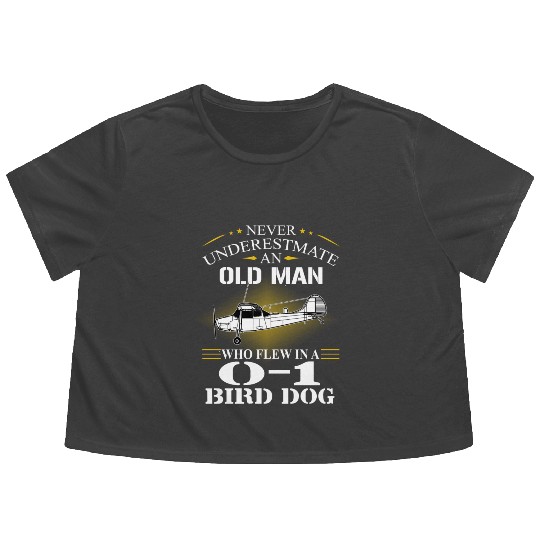Bird Dog Helicopter Old Man Flowy Cropped Tees