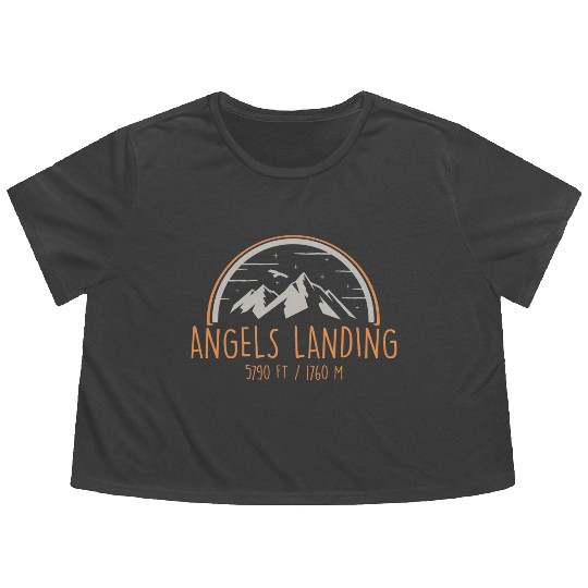 Angels Landing Zion National Park Mountain Hikers Flowy Cropped Tees