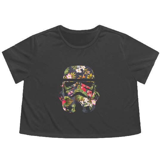 Star Wars Tropical Stormtrooper Floral Flowy Cropped Tees