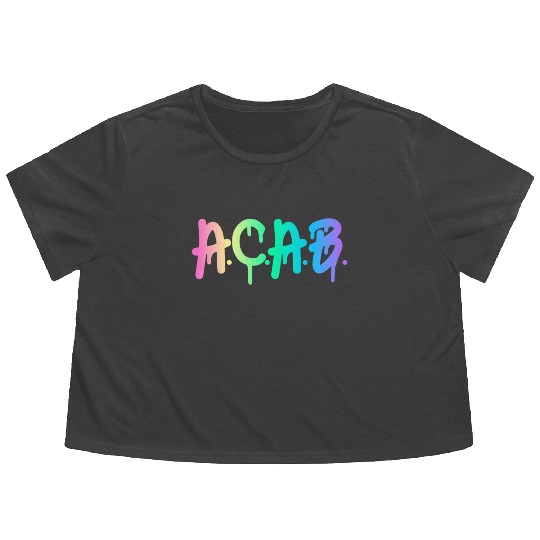 ACAB Rainbow Drip Flowy Cropped Tees