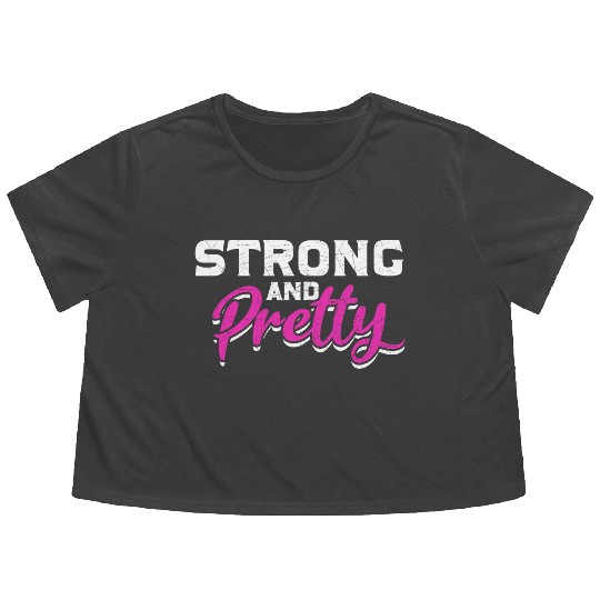 Fitness Girl Weightlifting Female Gym Workout Flowy Cropped Tees