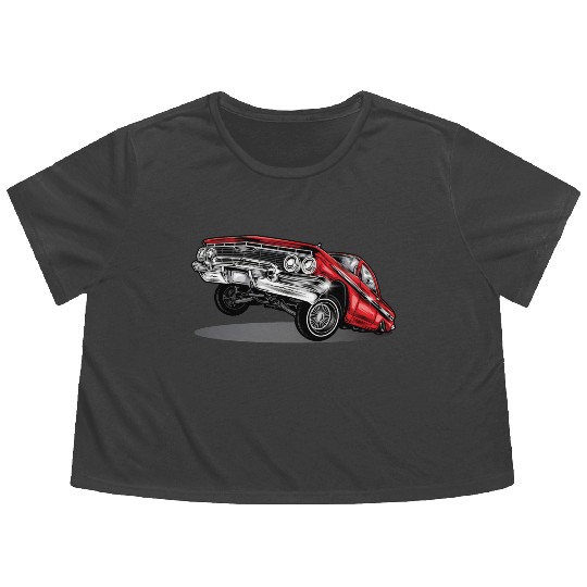 lowrider car Flowy Cropped Tees
