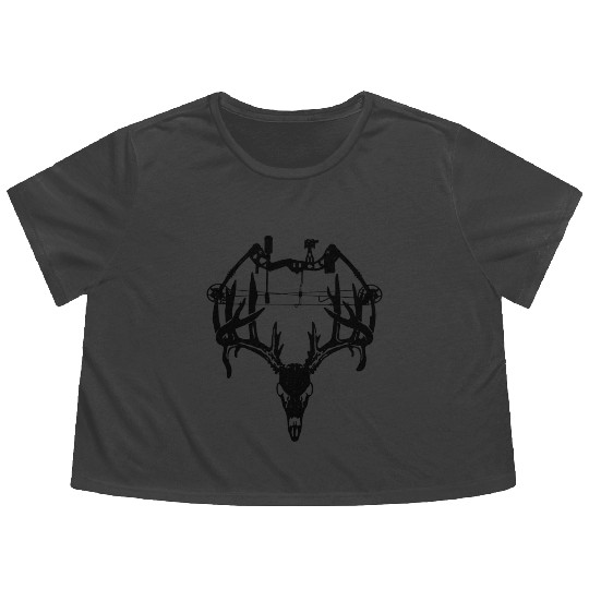 Deer Hunting Bow Flowy Cropped Tees