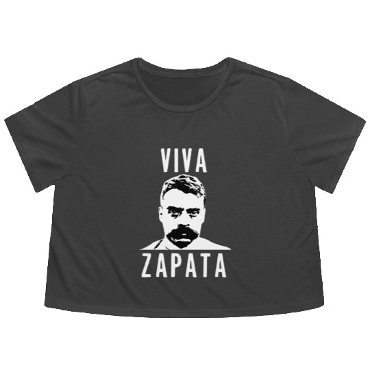 Viva Emiliano Zapata Mexican Revolution Hero Flowy Cropped Tees