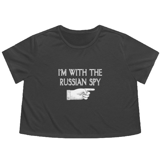 I'm With Russian spy Matching Halloween Costume Flowy Cropped Tees
