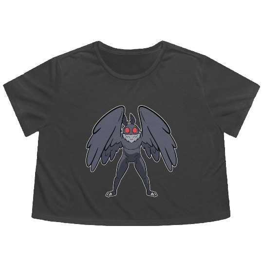 Mothman Mythical Creatures Folklore Cryptid Flowy Cropped Tees