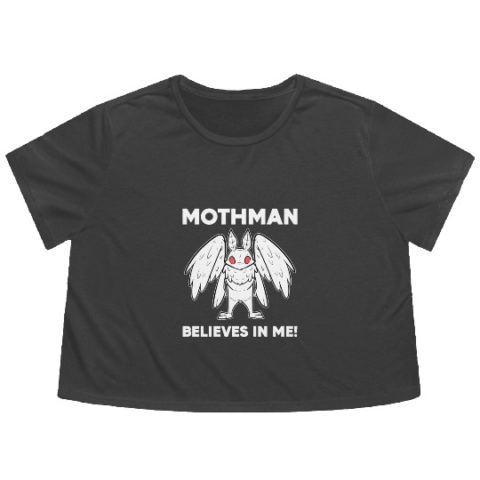 Mothman Believes In Me Flowy Cropped Tees