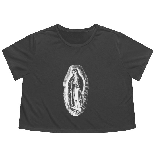 Our Lady of Guadalupe Flowy Cropped Tees