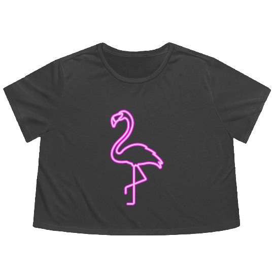 Neon Flamingo Flowy Cropped Tees