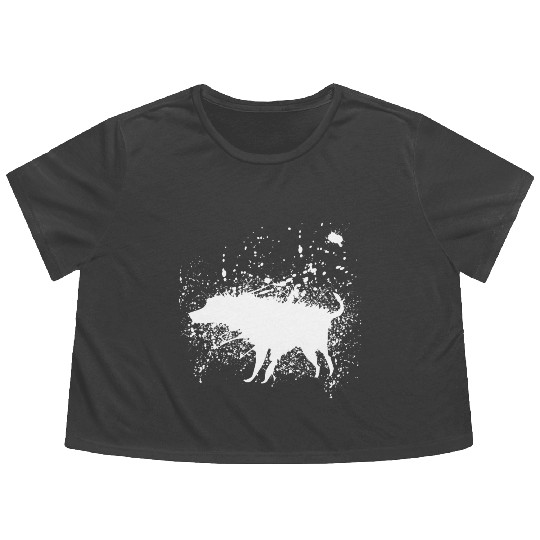Banksy Splash Dog Flowy Cropped Tees
