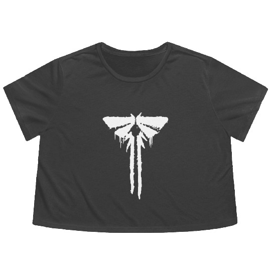 fireflies white Flowy Cropped Tees