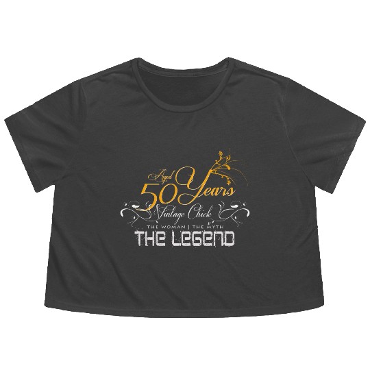 50th birthday Flowy Cropped Tees