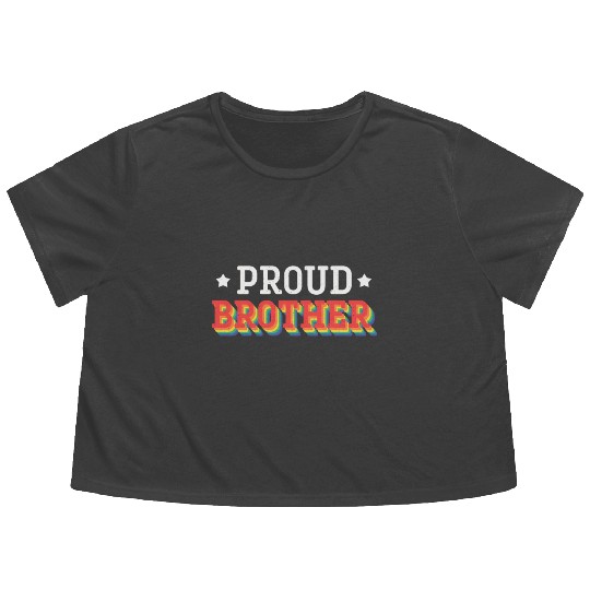 Proud Brother LGBTQ LGBT Love Rainbow Pride Flowy Cropped Tees