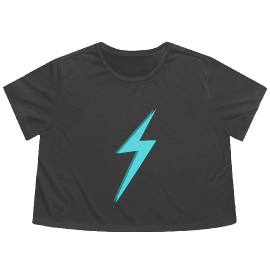 Lightning Bolt Blue Flowy Cropped Tees