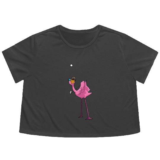Flamingo Golf Golfing Flowy Cropped Tees