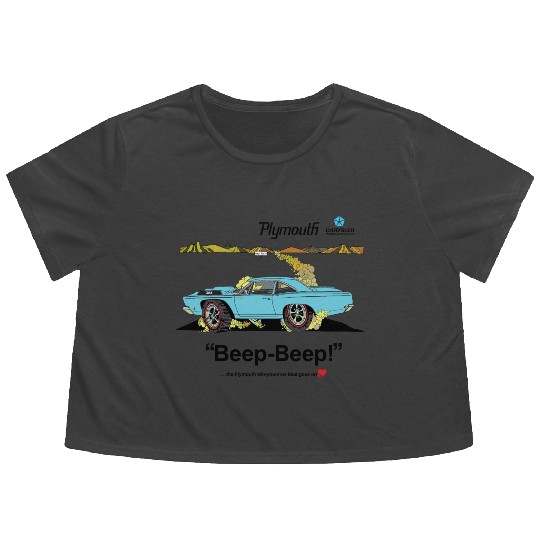 1968 Plymouth Road Runner Salt Flats Light Blue Flowy Cropped Tees