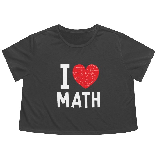 I Love Math Heart Math Flowy Cropped Tees