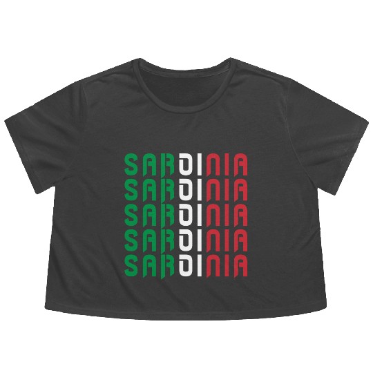 Sardinia Italy Flags Design Flowy Cropped Tees