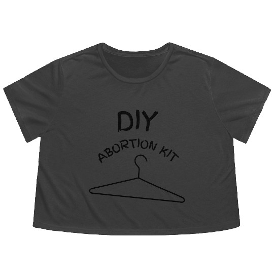 DIY Abortion Dark Humor Funny Joke Gag Gift WOW Flowy Cropped Tees