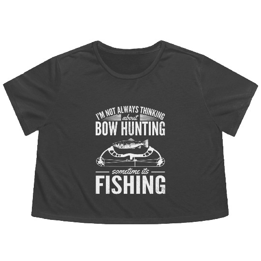 Trout Angler Bow & Arrow Hunter Deer Hunting Flowy Cropped Tees