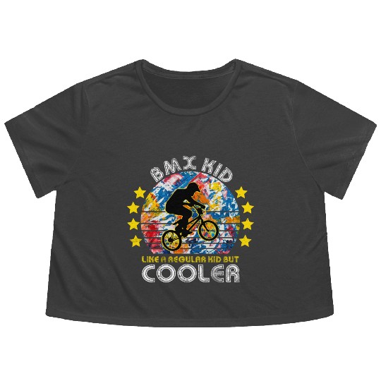 BMX Kid Funny BMX Trick Freestyle Bike Rider Gift Flowy Cropped Tees