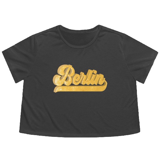 Golden Berlin Bling Bling Logo Flowy Cropped Tees