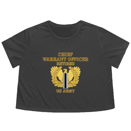 Warrant Officer 5 CW5 w Eagle US Army Retired Flowy Cropped Tees