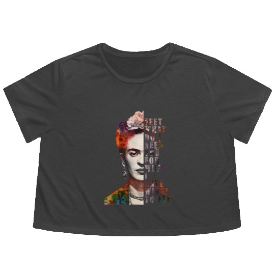 I Have Wing To Fly Frida Kahlo Women Empower 4666 Flowy Cropped Tees