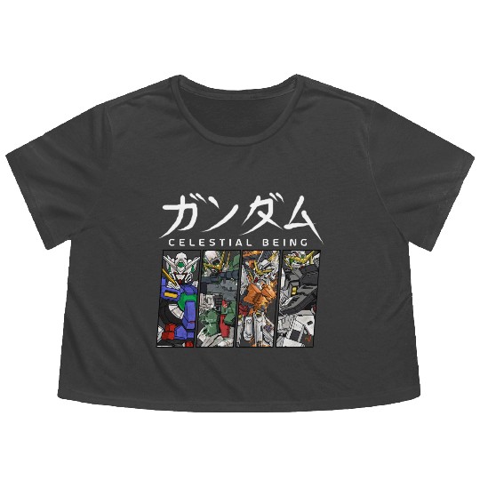GUNDAM 00 Celestial Being Flowy Cropped Tees