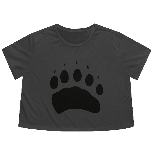 Black Bear Track Flowy Cropped Tees