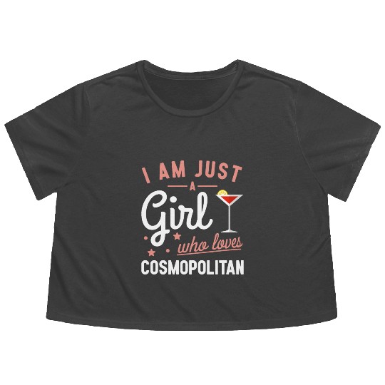 Girls Women Girls Cocktail Cosmopolitan Drink Flowy Cropped Tees