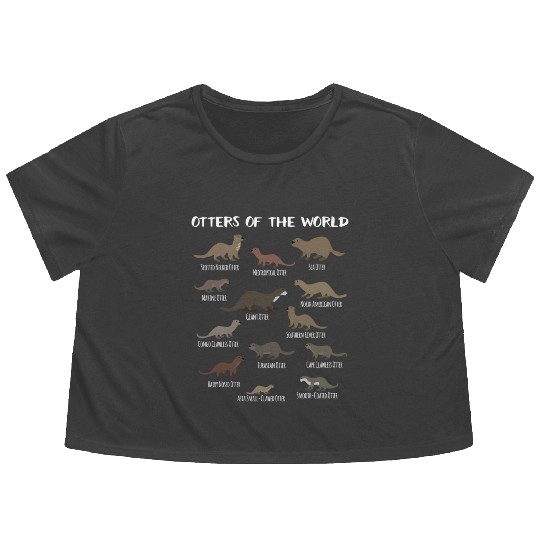 Otters Of The World Sea Otter Giant Otter Educatio Flowy Cropped Tees