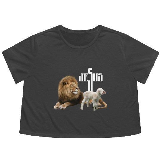 Jesus is Lion and Lamb Flowy Cropped Tees