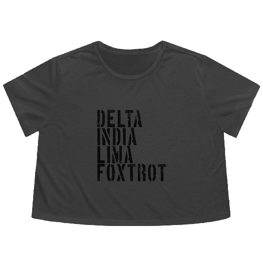 Delta India Lima Foxtrot Phonetic Hot Dad Men'svet Flowy Cropped Tees