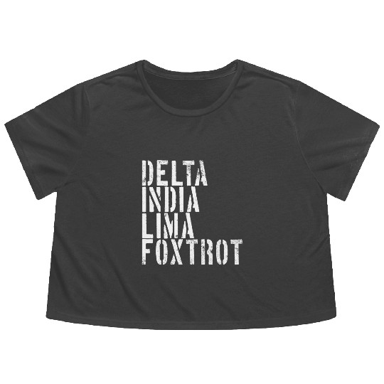 Delta India Lima Foxtrot Phonetic Hot Dad Men's Flowy Cropped Tees