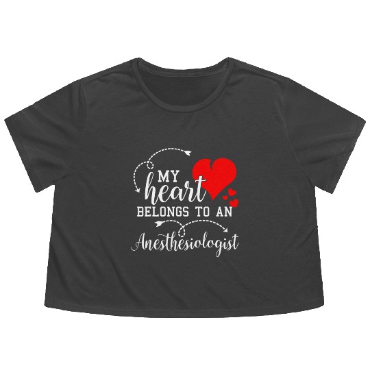 I Love My Anesthesiologist Husband Wife Gift Valen Flowy Cropped Tees