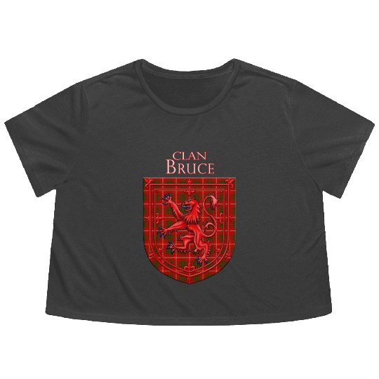 Bruce Tartan Scottish Plaid Lion Rampant Flowy Cropped Tees