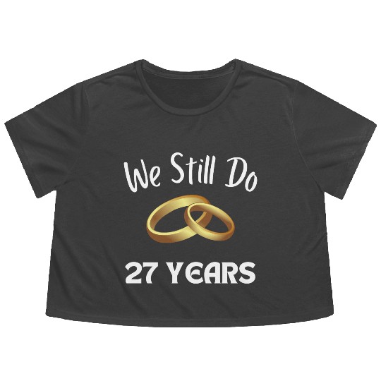 Anniversary Gift For Couples 27 Years Flowy Cropped Tees