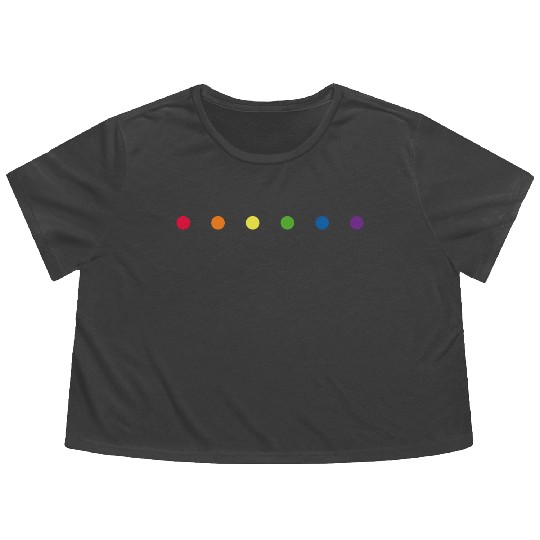 Gay Pride Rainbow Polka Dot - LGBT Polka Dot Day Flowy Cropped Tees