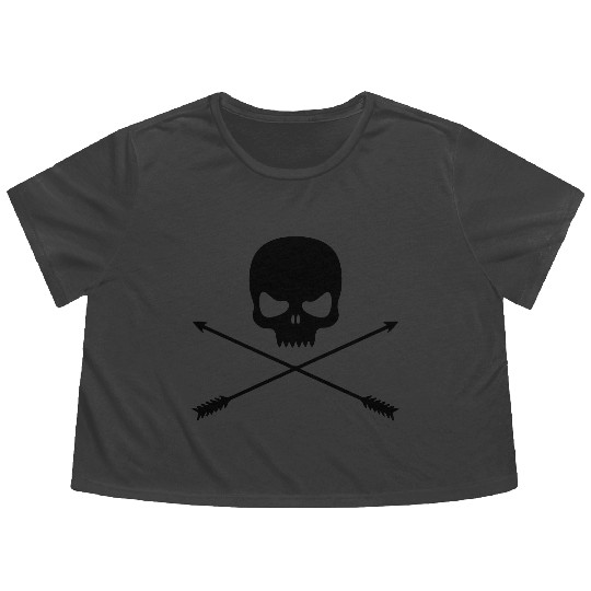 Skull with arrows Flowy Cropped Tees