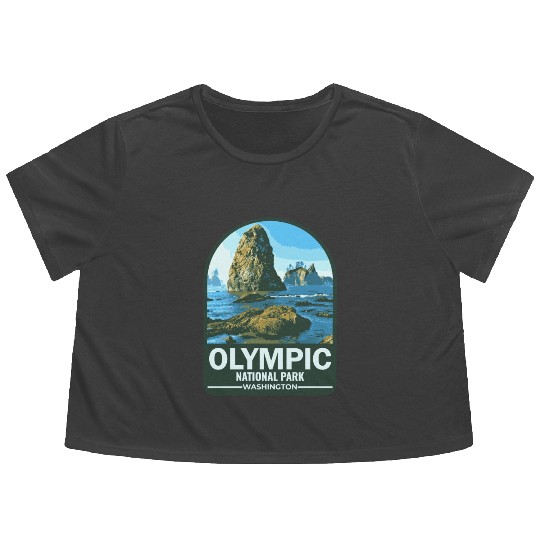 OLYMPIC national park Washington usa Flowy Cropped Tees